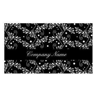 Retro black white floral Business Card