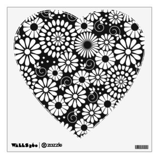 Black And White Flowers Wall Decals & Wall Stickers | Zazzle