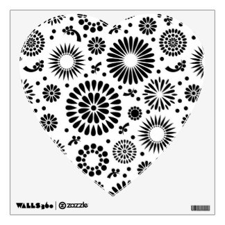 Black And White Flowers Wall Decals & Wall Stickers | Zazzle