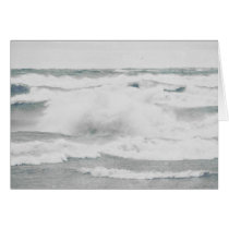 Retro Blank Stormy Lake Michigan Waves Notecard cards