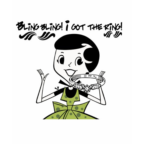 Retro Bling Ring shirt for bride is engaged