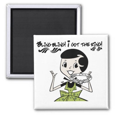 Retro Bling Ring Tshirts and Gifts Fridge Magnet