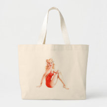 Retro Blonde Pin Up Girl Tote Bag