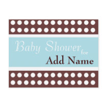 Retro Blue and Brown Baby Shower Invitation postcards