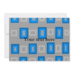 Retro blue and gray squares custom invitations