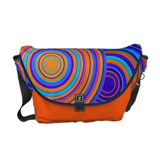 Retro Blue and Orange Circles Pattern Bag Commuter Bag