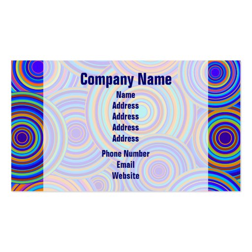 Retro Blue and Orange Circles Pattern Business Card Template (front side)