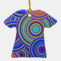 Retro Blue and Orange Circles Pattern Ornament