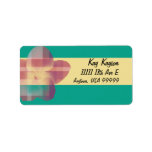Retro Blue and Pink Flower Personalized Address Label