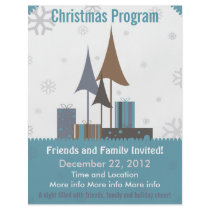 Retro Blue and Tan Christmas Program Flyer