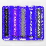 Retro blue black psychedelic rectangles mousepads