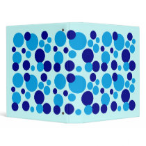 Retro Blue Bubble Dots binders