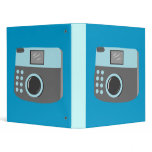 Retro Blue Camera Vinyl Binder