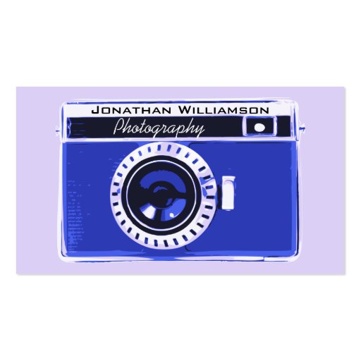 Retro Blue Camera Photography Business Cards (front side)