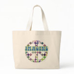Retro Blue Imagine Peace Sign Bag