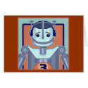 Retro Blue Robot Kids cards by koncepts Retro Blue Robot Kids cards