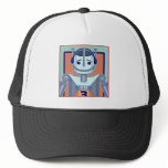 Retro Blue Robot Kids Hat