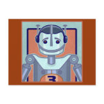 Retro Blue Robot Kids postcards