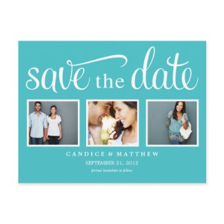 RETRO BLUE | SAVE THE DATE ANNOUNCEMENT postcard