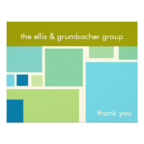 Retro Blue Tiles Thank You invitations