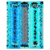 Retro blue white black psychedelic rectangles personalized flyer