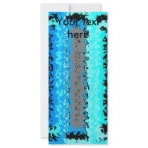 Retro blue white black psychedelic rectangles customized rack card