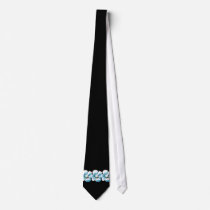 retro blue & white floral on black tie by candypie retro blue & white floral on black tie
