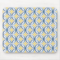 Retro Blue & Yellow Pattern mousepads by Christianphotogirl Retro Blue & Yellow Pattern mousepads