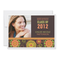 Retro Boho Photo Graduation Party Announcement invitation