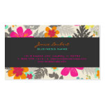 Retro bold tropical flowers calling card business card