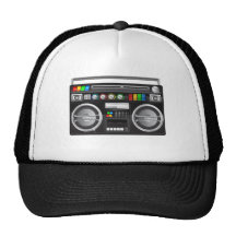 retro boombox ghetto blaster graphic hats
