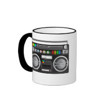 retro boombox ghetto blaster graphic mug