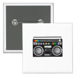 retro boombox ghetto blaster graphic pins