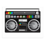 retro boombox ghetto blaster graphic post card