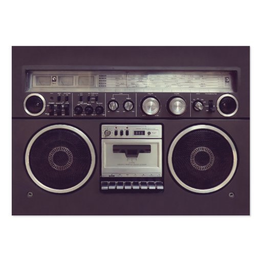 Retro Boombox Ghetto Blaster Music business card (front side)