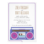 Retro Boombox Indie Mixtape Wedding Purple/Indigo invitations