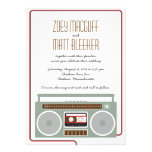 Retro Boombox Indie Mixtape Wedding (Red / Black) Personalized Invite