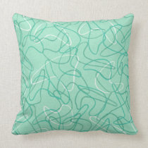 Retro Boomerang Pillow - Jade Green