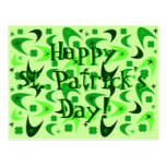 Retro Boomerang & Shamrocks Postcard