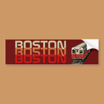 Retro Boston Bumper Sticker bumper stickers