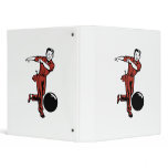 retro bowler design 3 ring binders