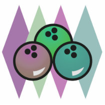 retro bowling balls design photo cutout