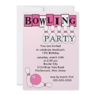 Retro Bowling Birthday Party Invitation invitation