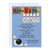 Retro Bowling Birthday Party Invitation invitation