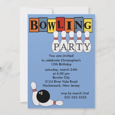 Retro Bowling Birthday Party Invitation by celebrateitinvites