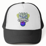retro bowling design mesh hats