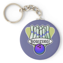 retro bowling design keychains