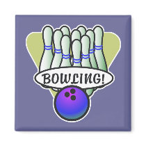 retro bowling design magnets