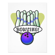 retro bowling design personalized invite