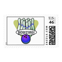 retro bowling design stamp